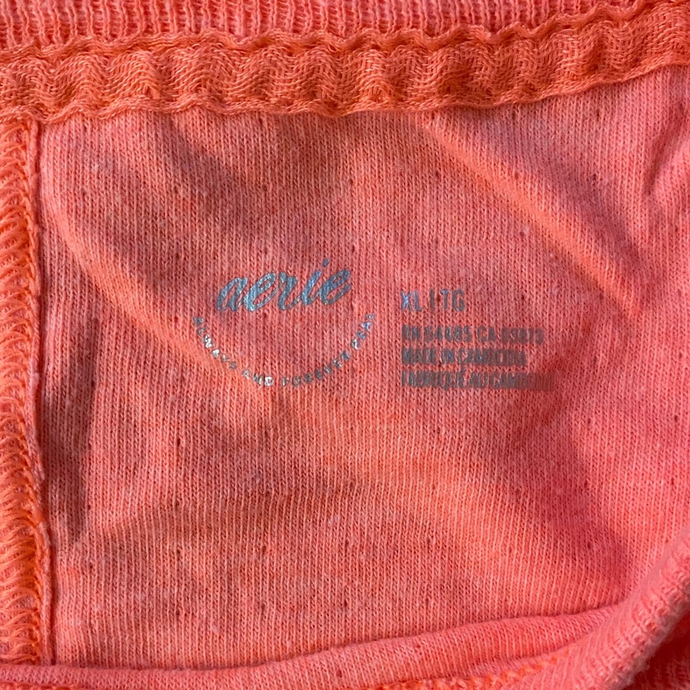 Aerie Vibrant Coral Long Sleeve Tee - Picture 2 of 3